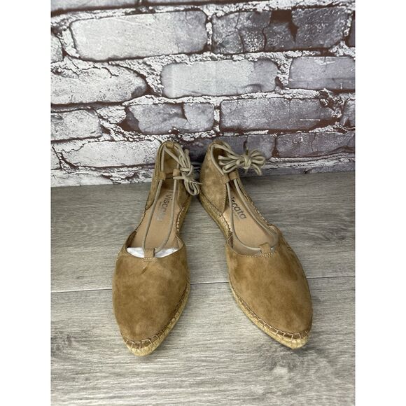 Viscata Barceloneta Tan Brown Suede Lace Espadrilles Mules Women’s 39EU/8.5M US - Picture 3 of 16